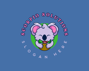 Cute Koala Salad logo design