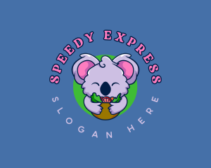 Cute Koala Salad logo design