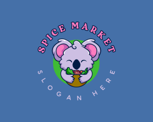 Cute Koala Salad logo design