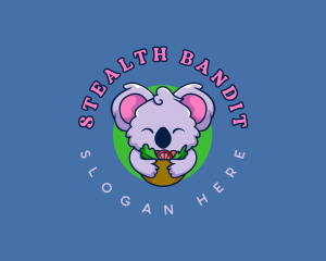 Cute Koala Salad logo design