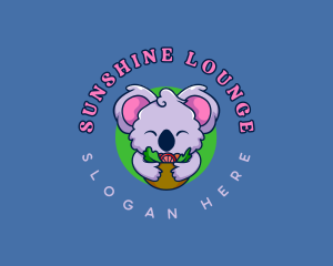 Cute Koala Salad logo design