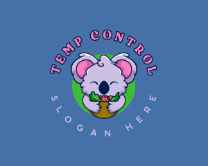 Cute Koala Salad logo design