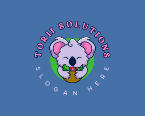 Cute Koala Salad logo design