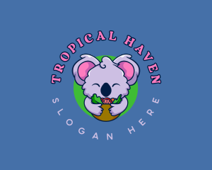 Cute Koala Salad logo design