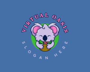 Cute Koala Salad logo design