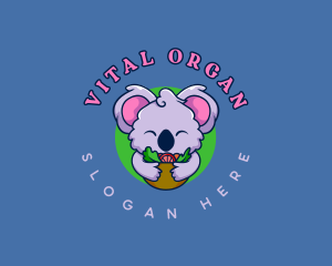 Cute Koala Salad logo design