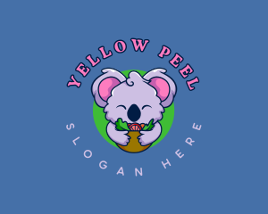 Cute Koala Salad logo design