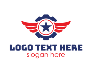 Patriotic - Automotive Gear Wing Star logo design