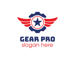 Gear - Automotive Gear Wing Star logo design