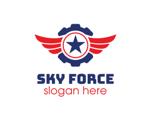 Airforce - Automotive Gear Wing Star logo design