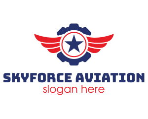 Airforce - Automotive Gear Wing Star logo design