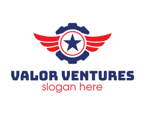 Veteran - Automotive Gear Wing Star logo design