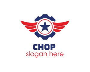 Veteran - Automotive Gear Wing Star logo design