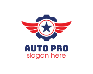 Automotive - Automotive Gear Wing Star logo design