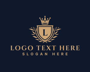 Elegant - Crown Shield Ornament logo design