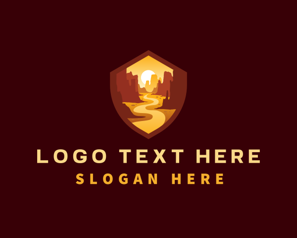 Sand - Desert Canyon Path logo design