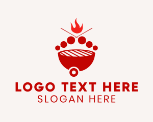 Food Stall - Fire Barbecue Grill logo design