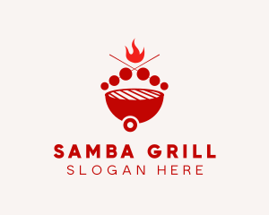 Fire Barbecue Grill logo design