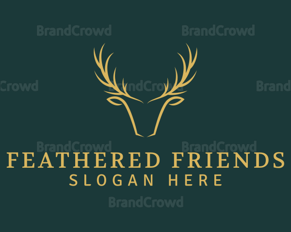 Golden Deer Antler Logo