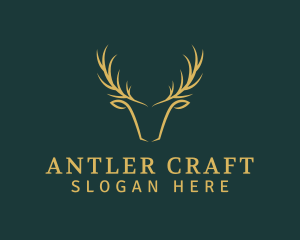 Golden Deer Antler logo design