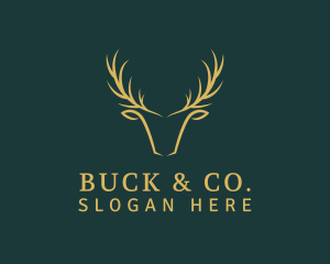 Golden Deer Antler logo design