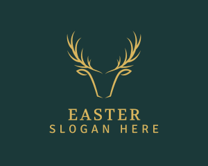 Antler - Golden Deer Antler logo design