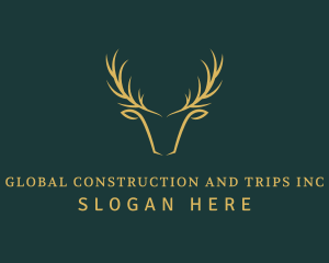 Hunting - Golden Deer Antler logo design