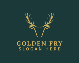 Golden Deer Antler logo design