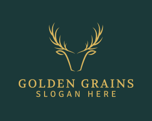 Golden Deer Antler logo design