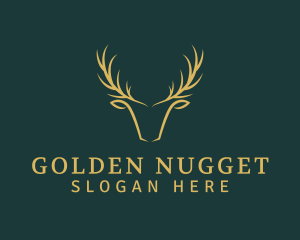 Golden Deer Antler logo design