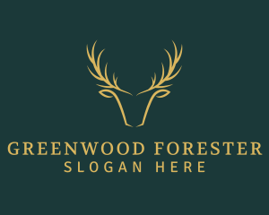 Golden Deer Antler logo design