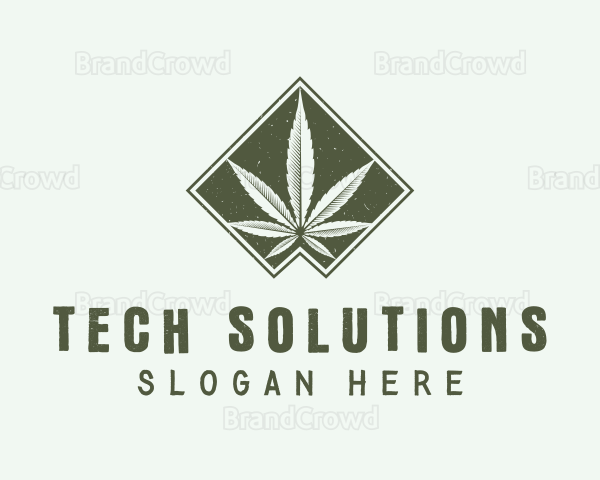 Green Medicinal Weed Logo