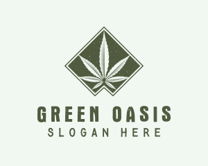 Green Medicinal Weed logo design