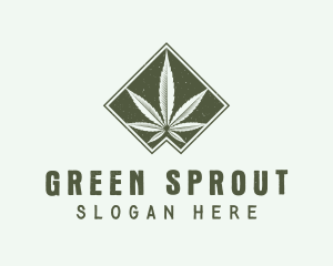 Green Medicinal Weed logo design