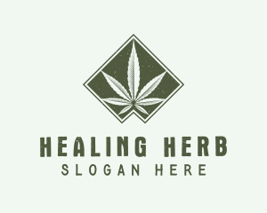 Green Medicinal Weed logo design