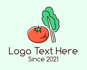 Grocery - Tomato Lettuce Vegetable logo design