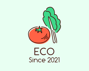 Organic Produce - Tomato Lettuce Vegetable logo design