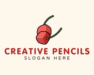 Cube Cherry Fruit logo design