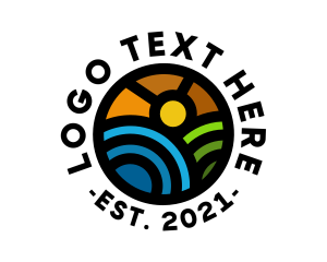 Eco - Nature Field Landscape logo design