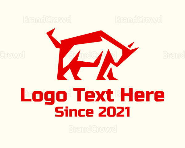 Red Minimalist Bull Logo