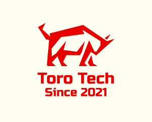 Toro - Red Minimalist Bull logo design