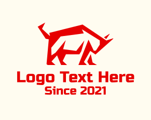 Livestock - Red Minimalist Bull logo design