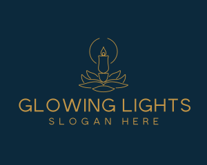 Candle Light Leaf logo design