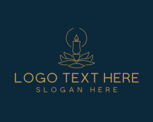 Religious - Candle Light Leaf logo design
