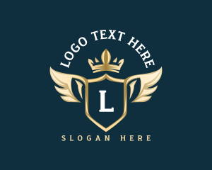 Wealth - Crown Shield Crest logo design