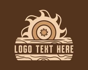 Sawmill - Rustic Saw Blade Woodworking logo design