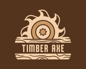 Rustic Saw Blade Woodworking  logo design