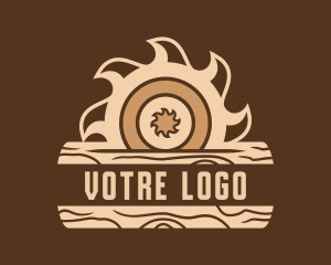 Repair - Rustic Saw Blade Woodworking logo design