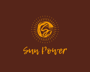 Sun Brush Paint logo design