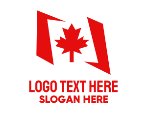 Nationality - Canada Maple Flag logo design